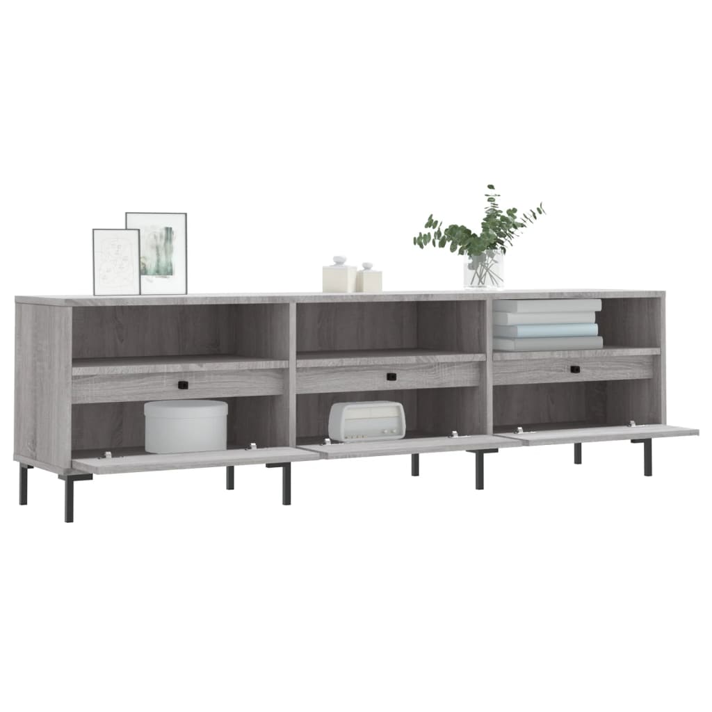 TV Cabinet Gray Sonoma 150x30x44.5 cm Wood Material