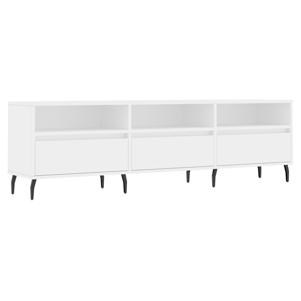 Meuble TV blanc 150x30x44,5 cm en bois