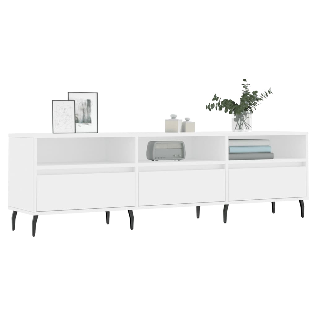 Meuble TV blanc 150x30x44,5 cm en bois