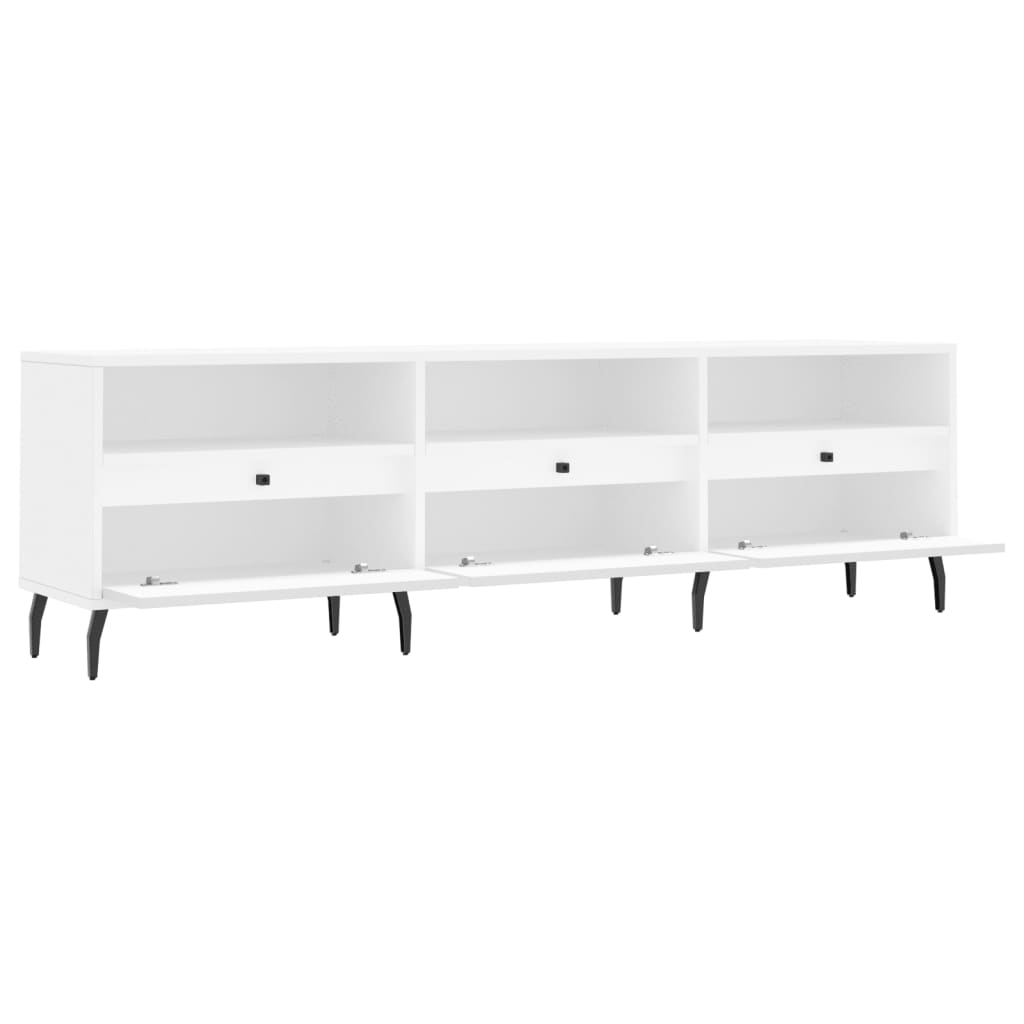 Meuble TV blanc 150x30x44,5 cm en bois