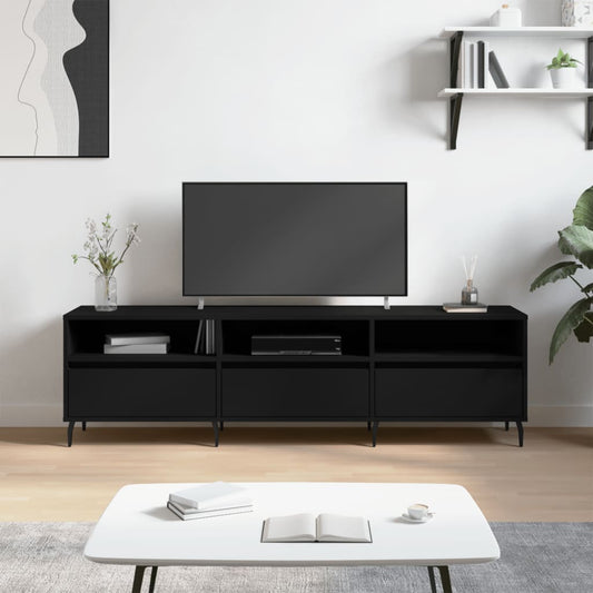 Meuble TV noir 150x30x44,5 cm en bois