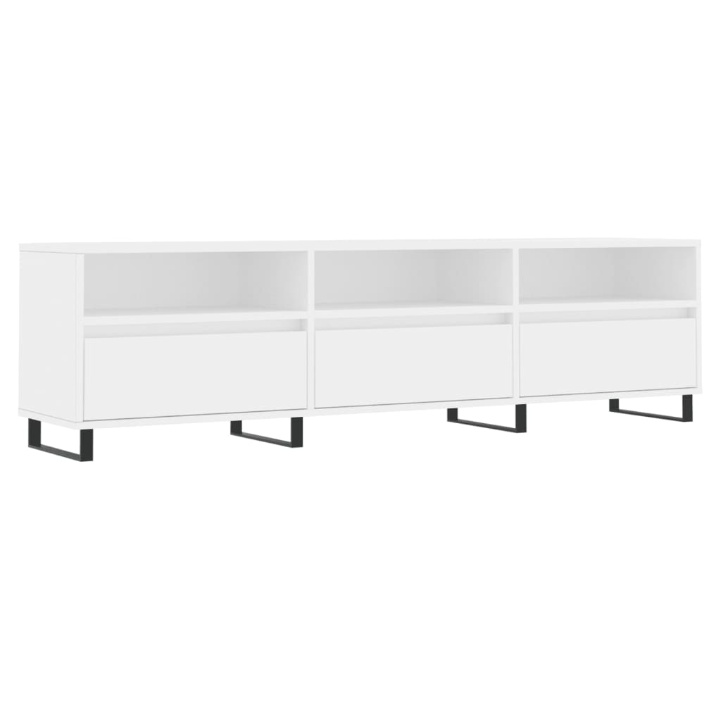 Meuble TV blanc 150x30x44,5 cm en bois