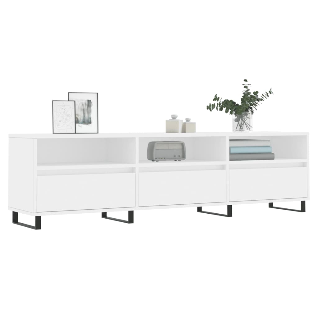 Meuble TV blanc 150x30x44,5 cm en bois