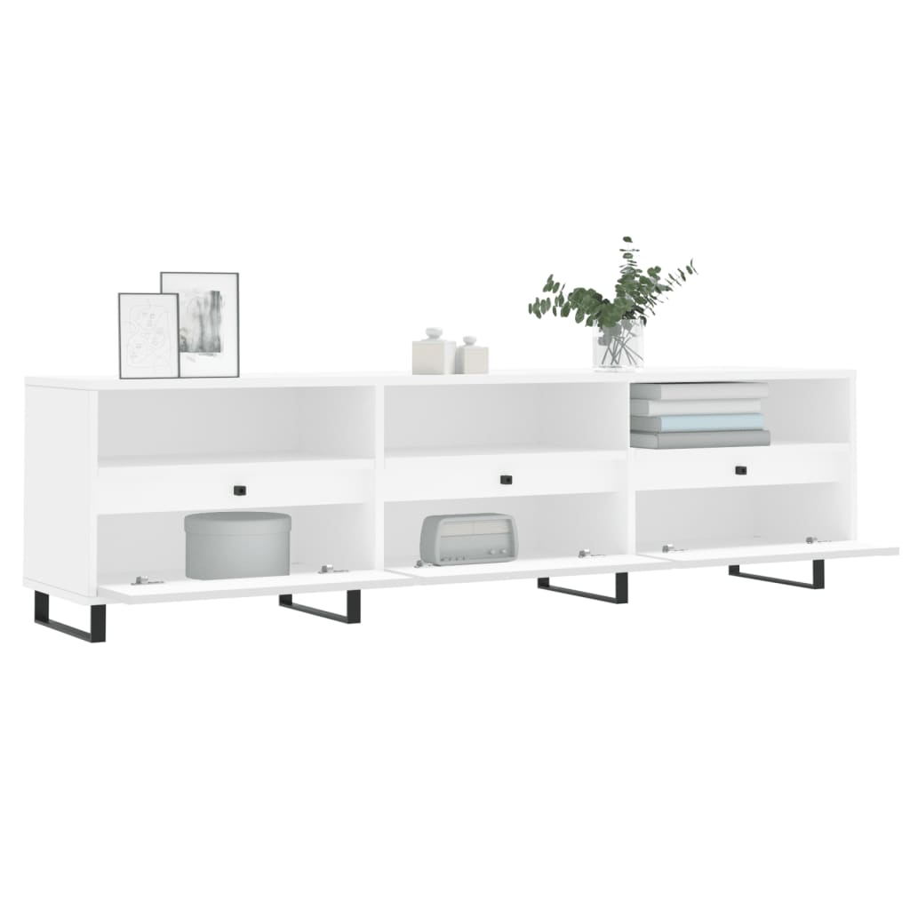 Meuble TV blanc 150x30x44,5 cm en bois