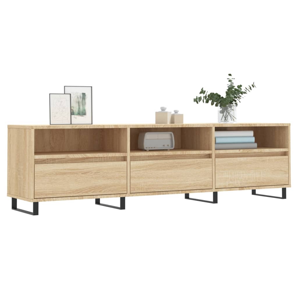 Meuble TV chêne Sonoma 150x30x44,5 cm matériau bois