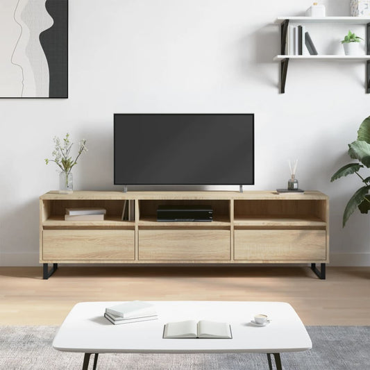 Meuble TV chêne Sonoma 150x30x44,5 cm matériau bois