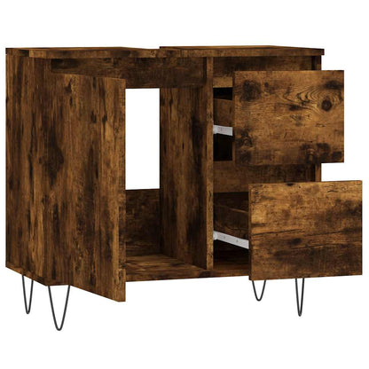 Badschrank Räuchereiche 65x33x60 cm Holzwerkstoff