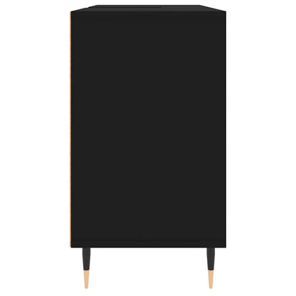 Badschrank Schwarz 80x33x60 cm Holzwerkstoff