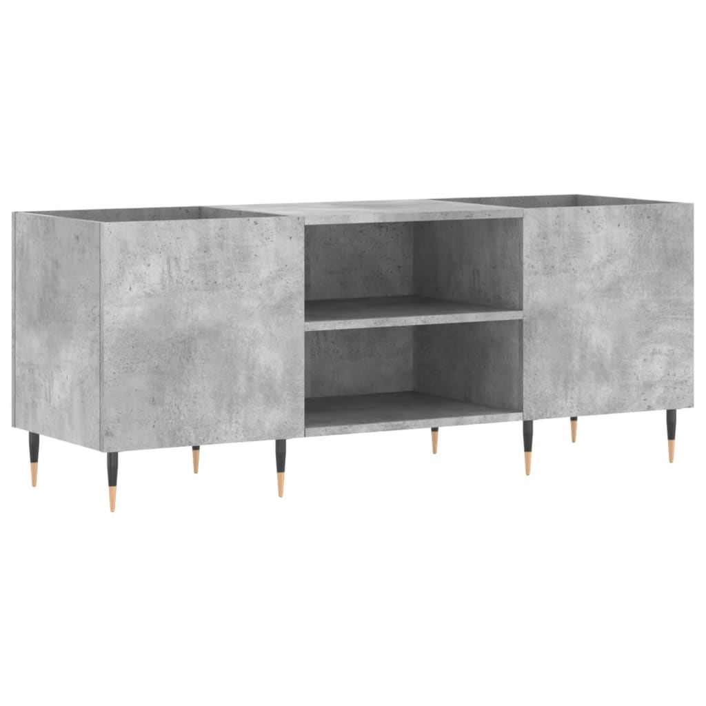 Record Cabinet Concrete Grey 121x38x48 cm Wood Material