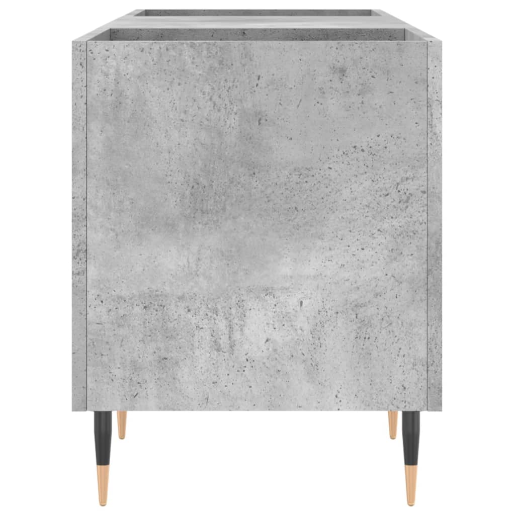 Record Cabinet Concrete Grey 121x38x48 cm Wood Material
