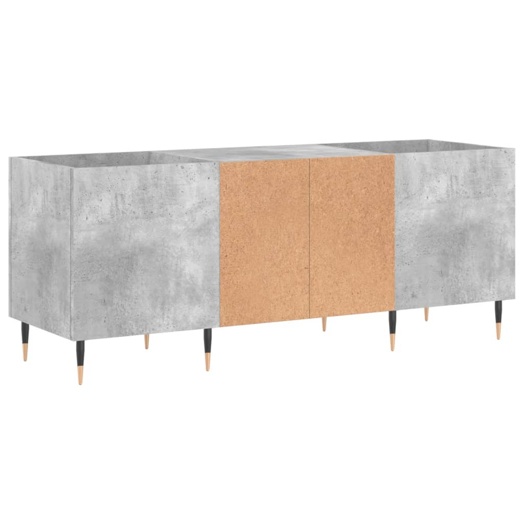 Record Cabinet Concrete Grey 121x38x48 cm Wood Material