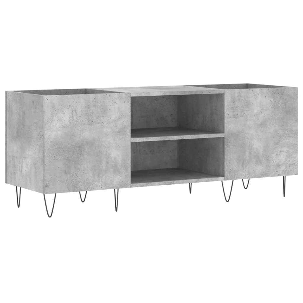 Record Cabinet Concrete Grey 121x38x48 cm Wood Material