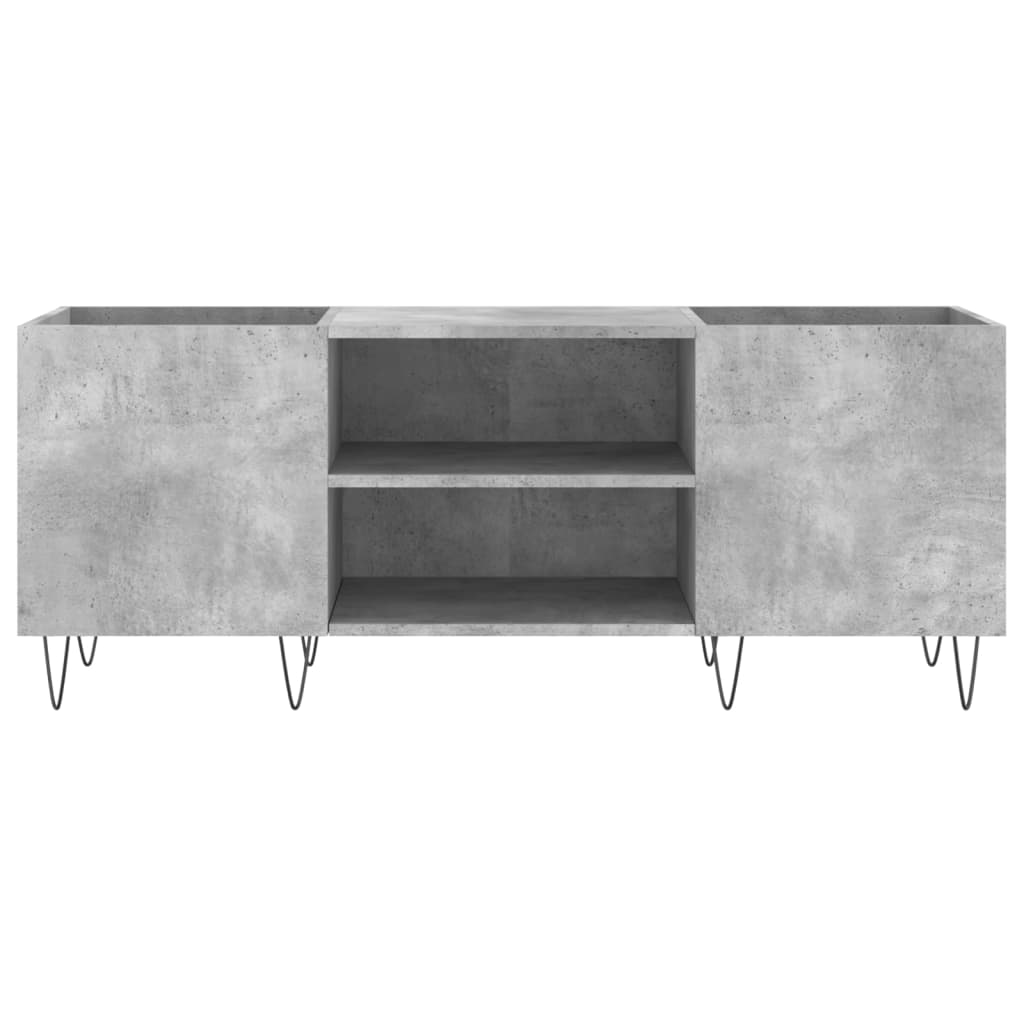 Record Cabinet Concrete Grey 121x38x48 cm Wood Material