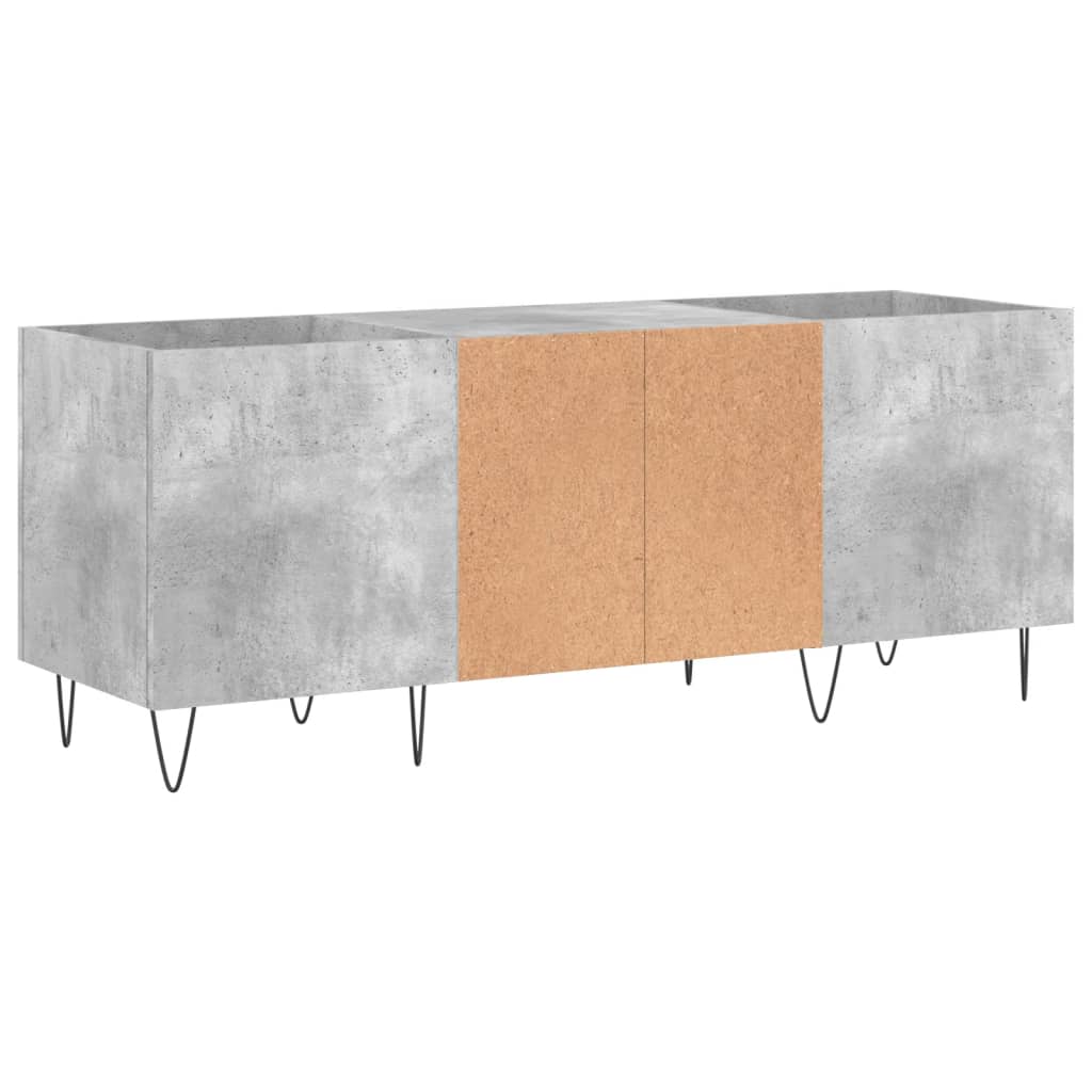 Record Cabinet Concrete Grey 121x38x48 cm Wood Material