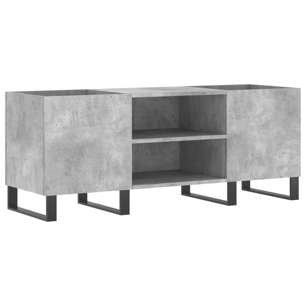 Record Cabinet Concrete Grey 121x38x48 cm Wood Material