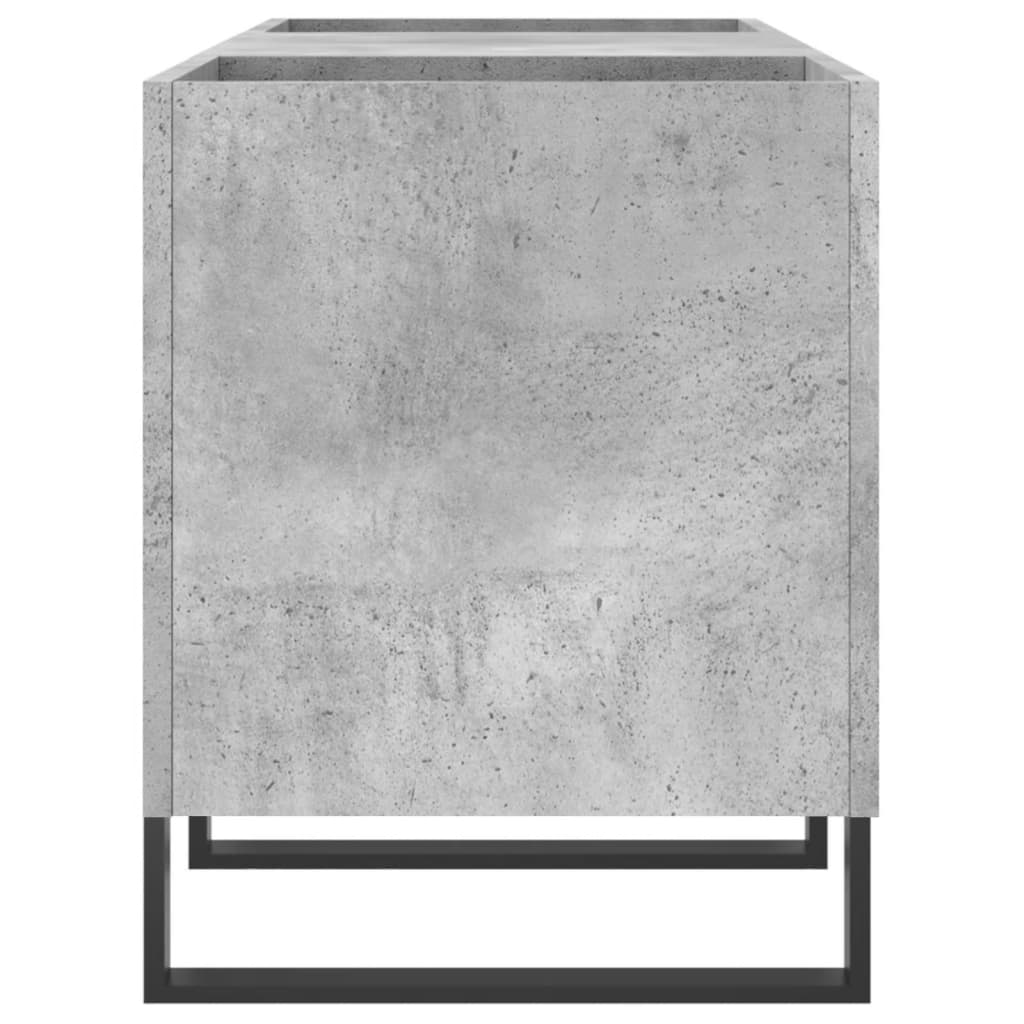 Record Cabinet Concrete Grey 121x38x48 cm Wood Material
