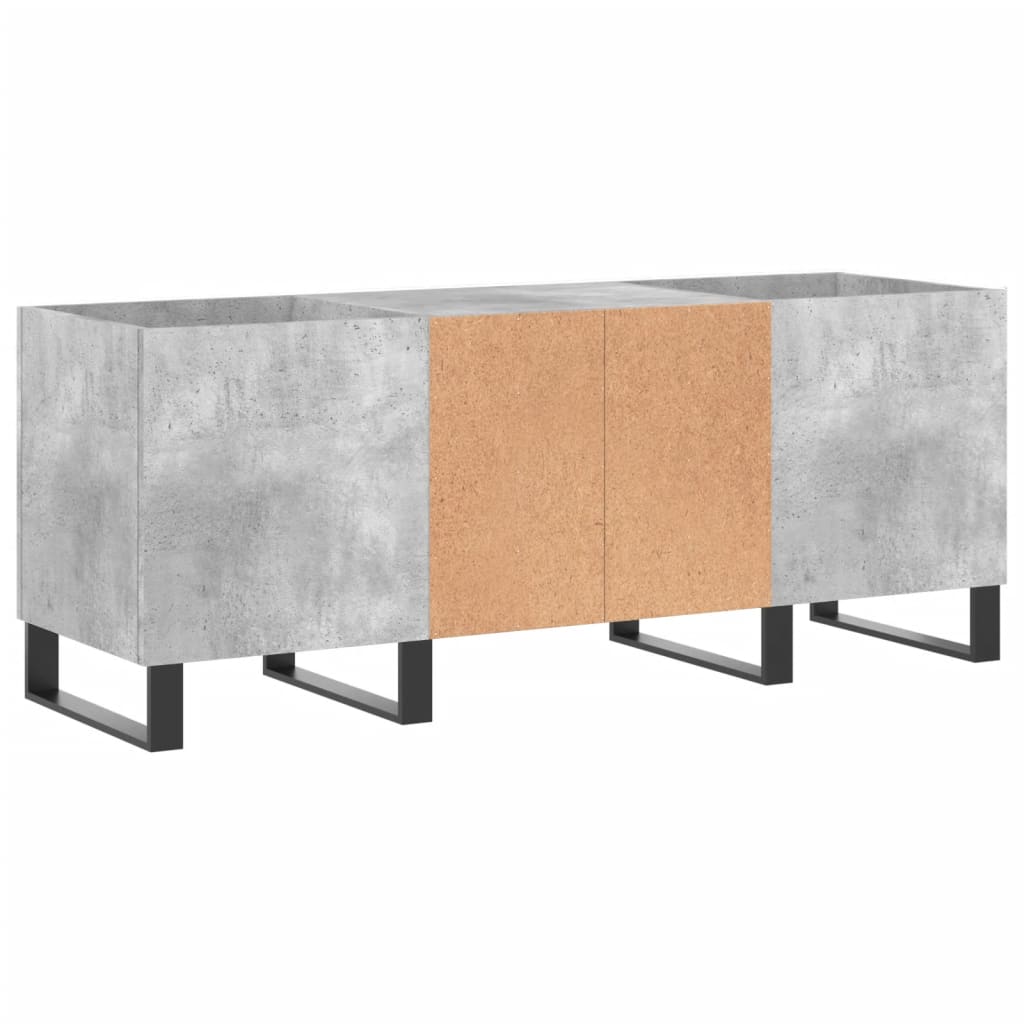 Record Cabinet Concrete Grey 121x38x48 cm Wood Material