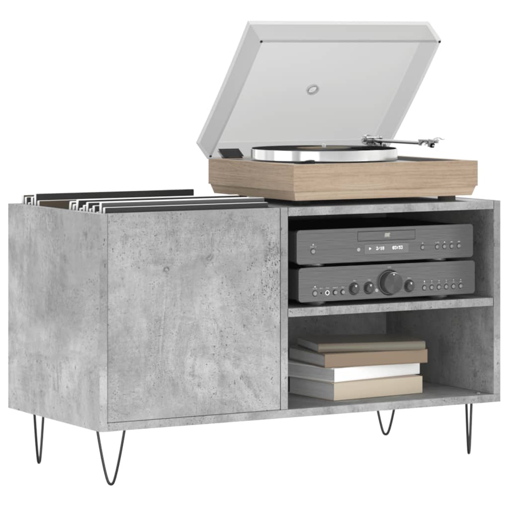 Record Cabinet Concrete Grey 85x38x48 cm Wood Material