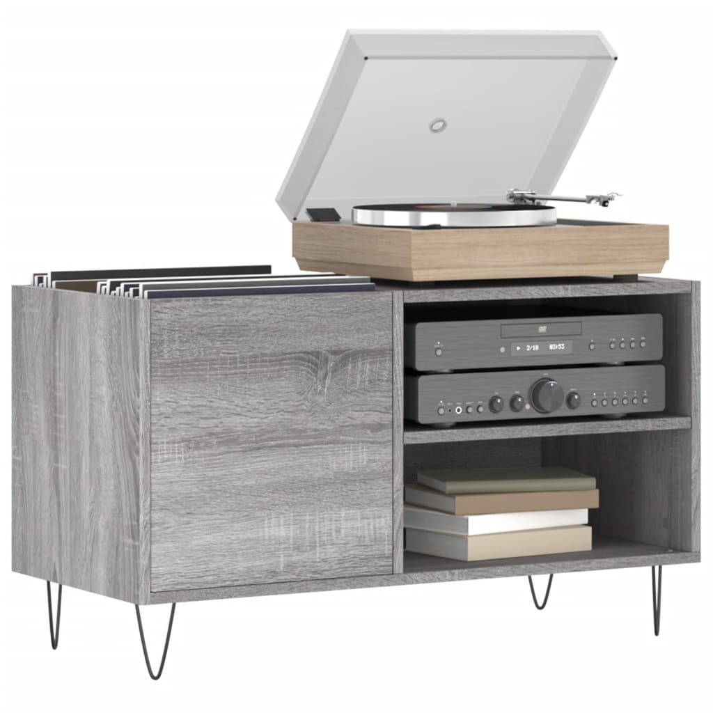 Record Cabinet Gray Sonoma 85x38x48 cm Wood Material
