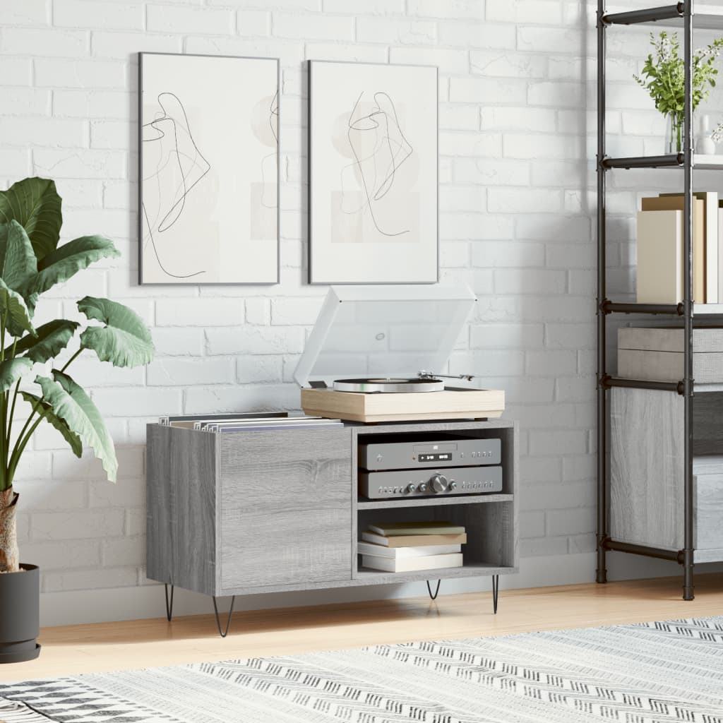 Record Cabinet Gray Sonoma 85x38x48 cm Wood Material