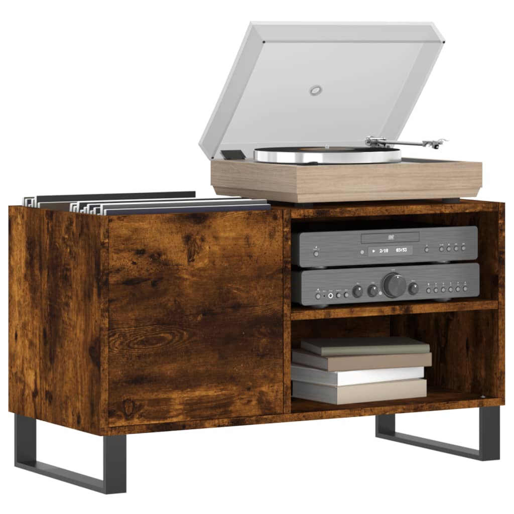 Record Cabinet Smoked Oak 85x38x48 cm Wood Material