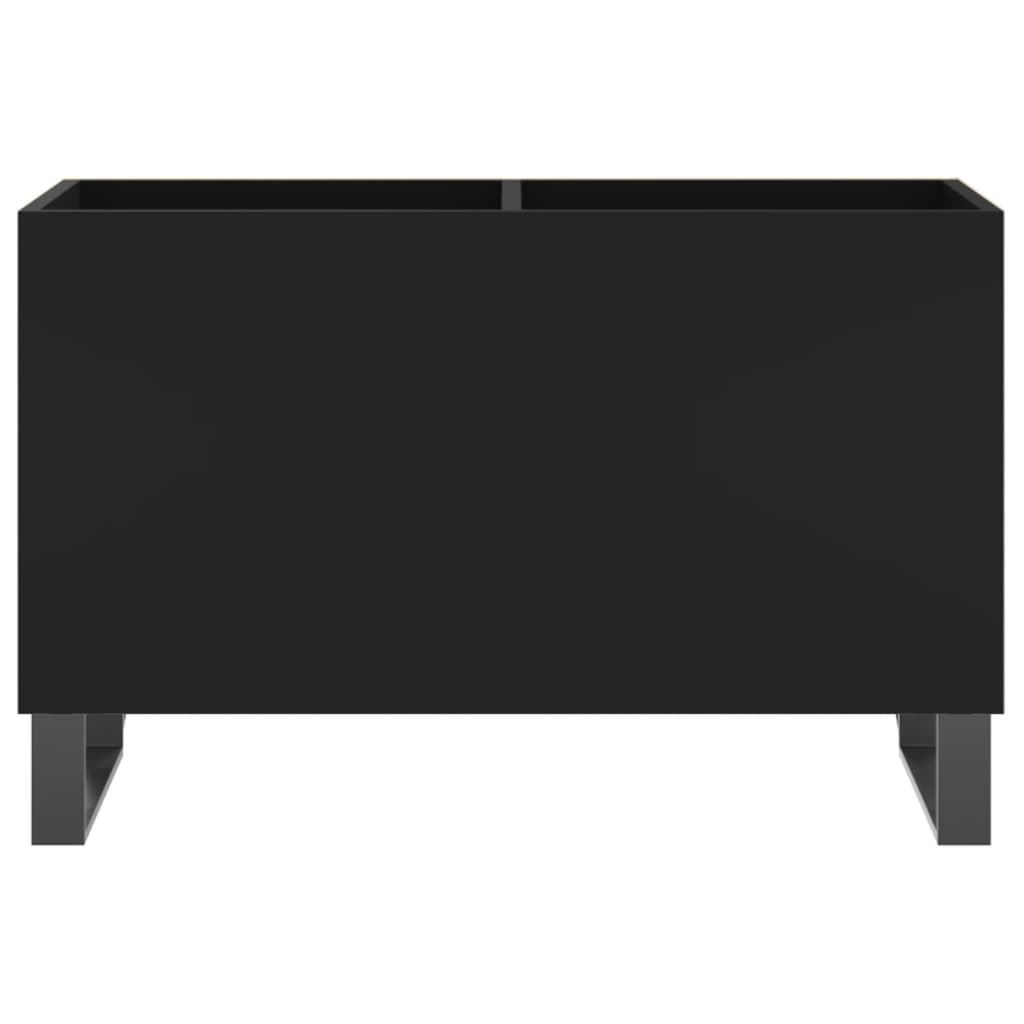 Meuble à disques noir 74,5x38x48 cm en bois