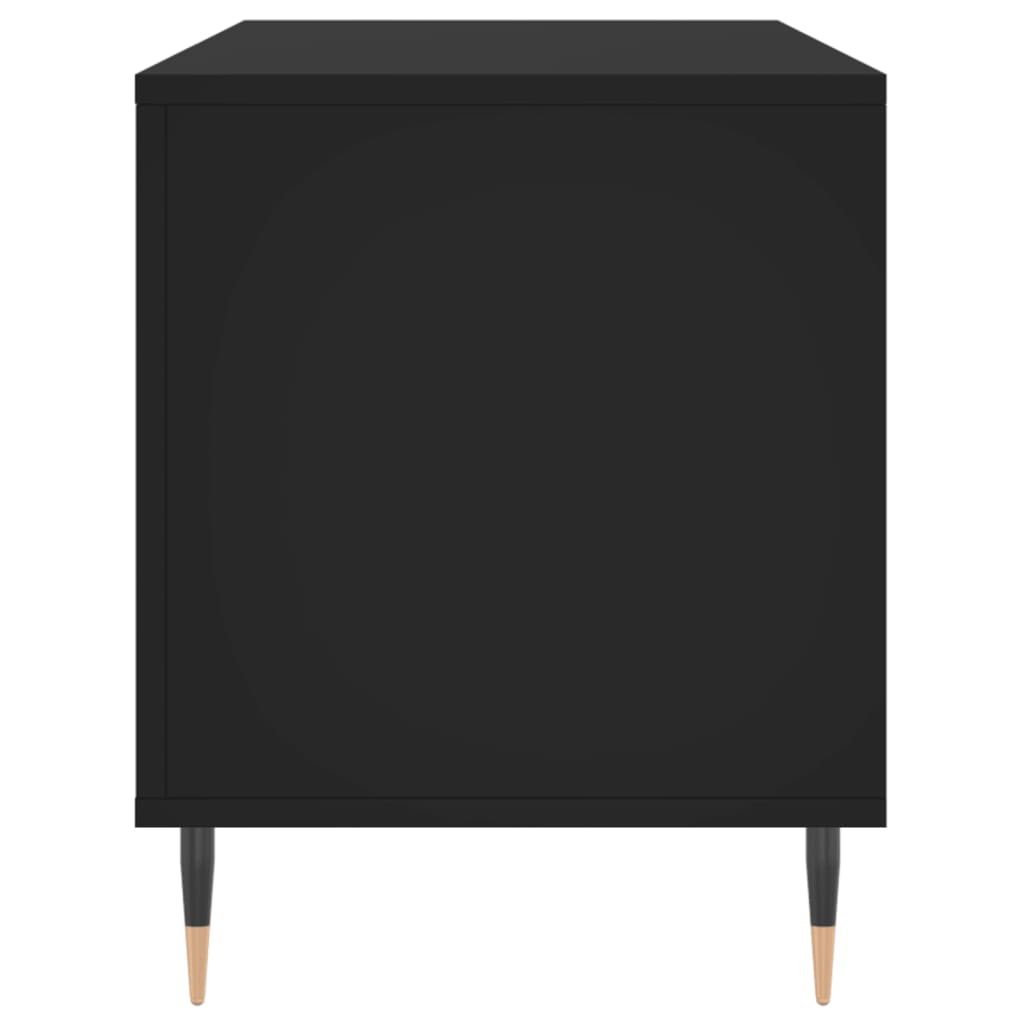 Record Cabinet Black 100x38x48 cm Wood Material