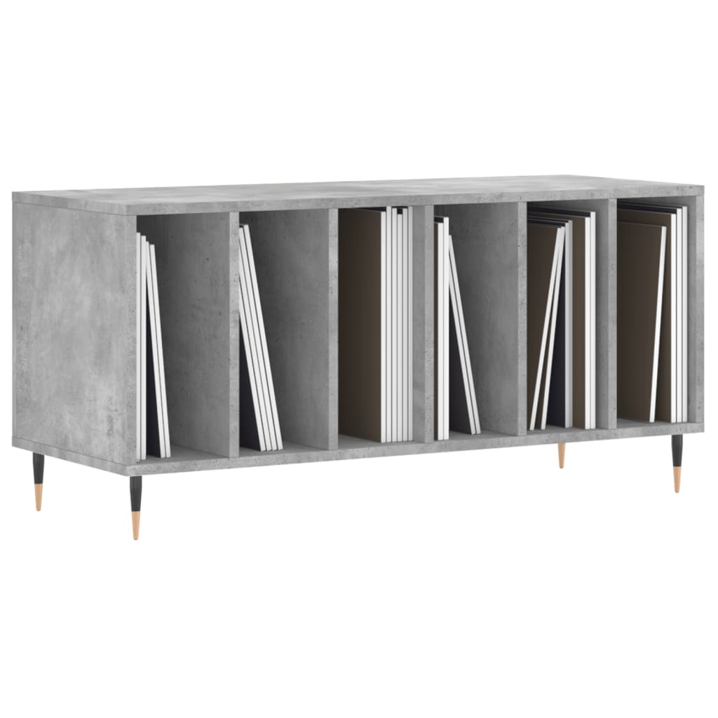 Record Cabinet Concrete Grey 100x38x48 cm Wood Material