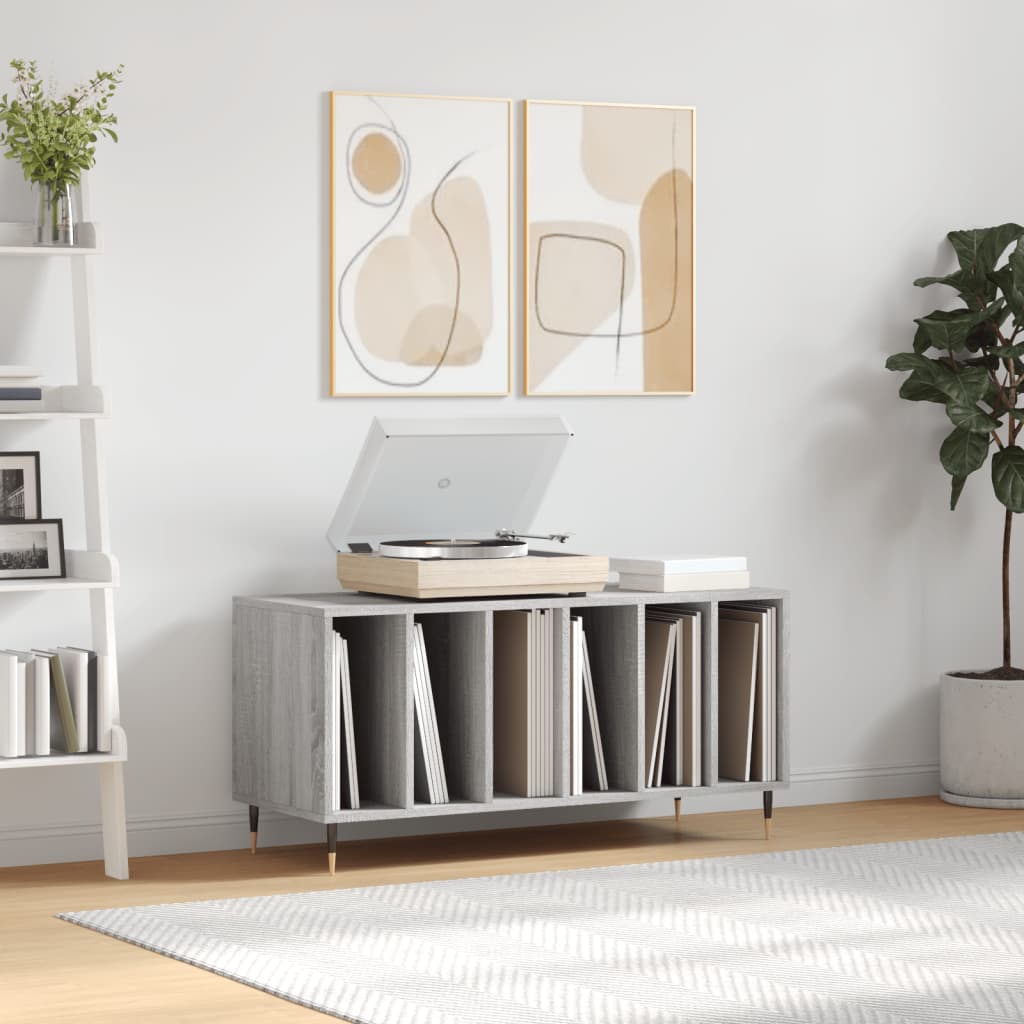 Record Cabinet Gray Sonoma 100x38x48 cm Wood Material