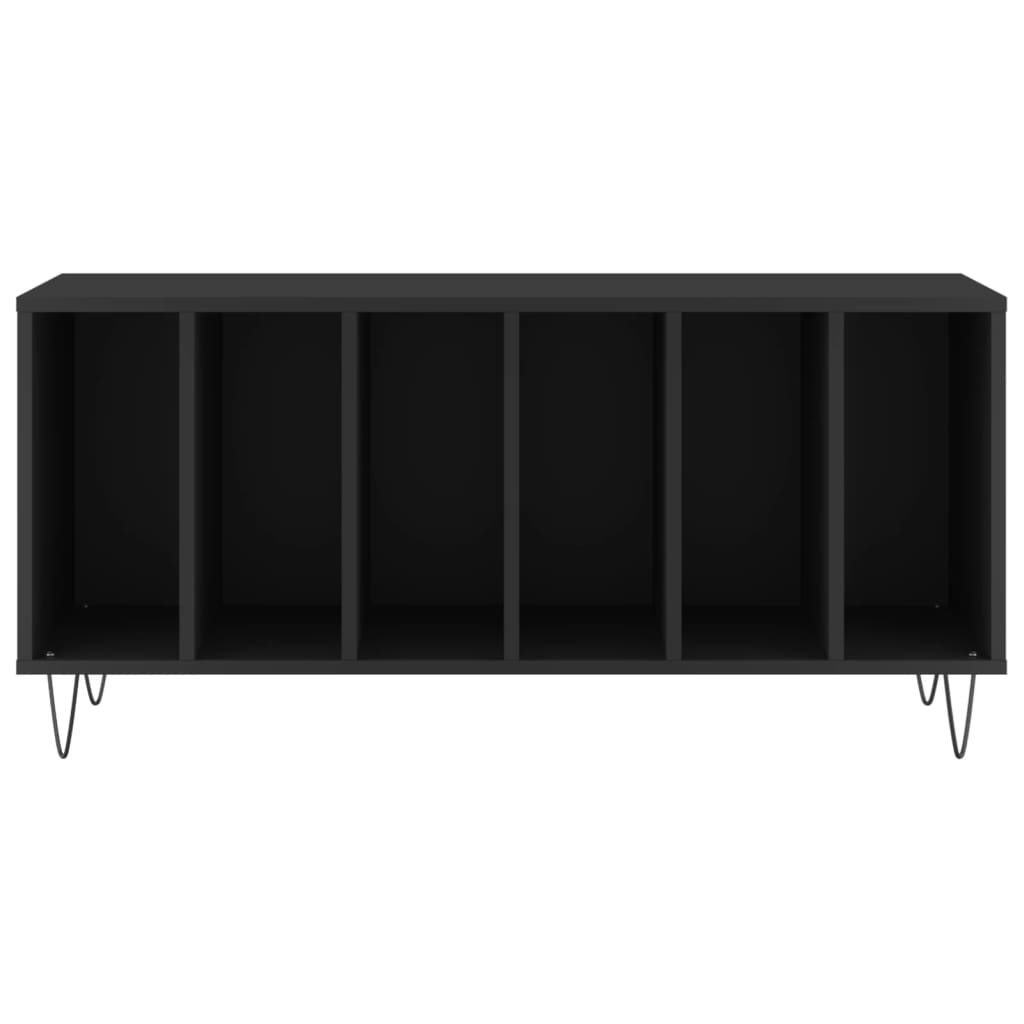 Record Cabinet Black 100x38x48 cm Wood Material