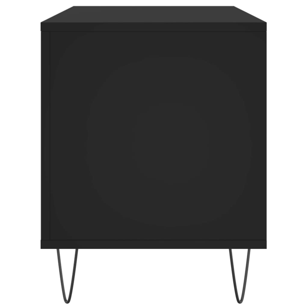 Record Cabinet Black 100x38x48 cm Wood Material
