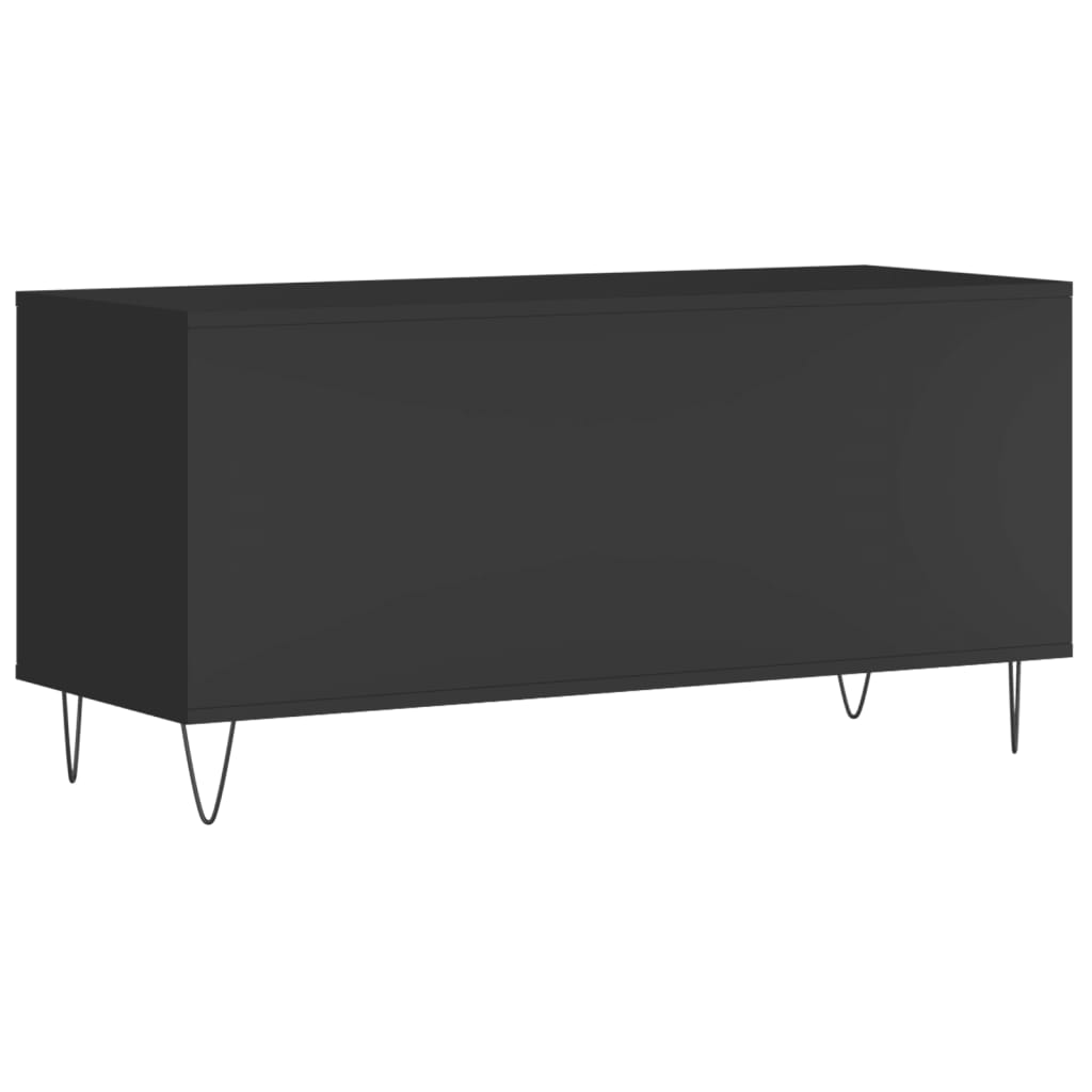 Record Cabinet Black 100x38x48 cm Wood Material