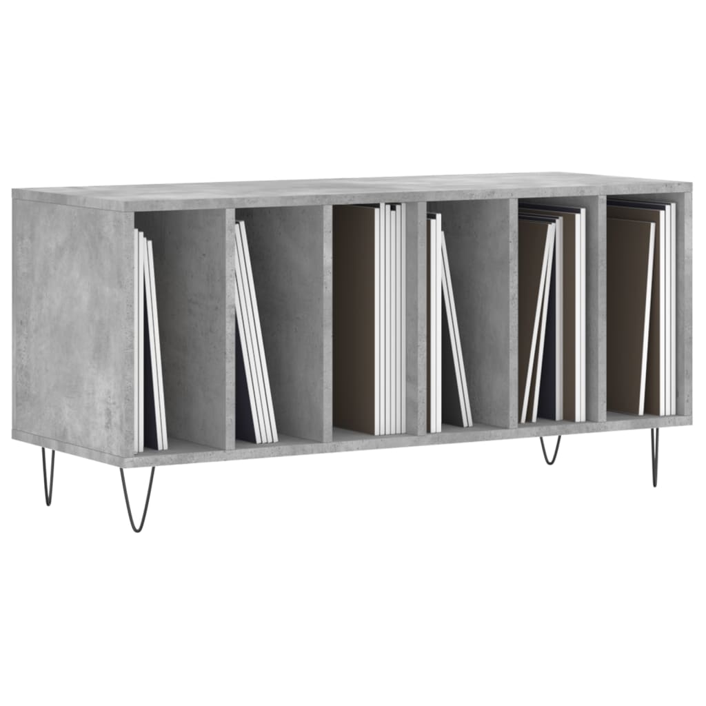 Record Cabinet Concrete Grey 100x38x48 cm Wood Material