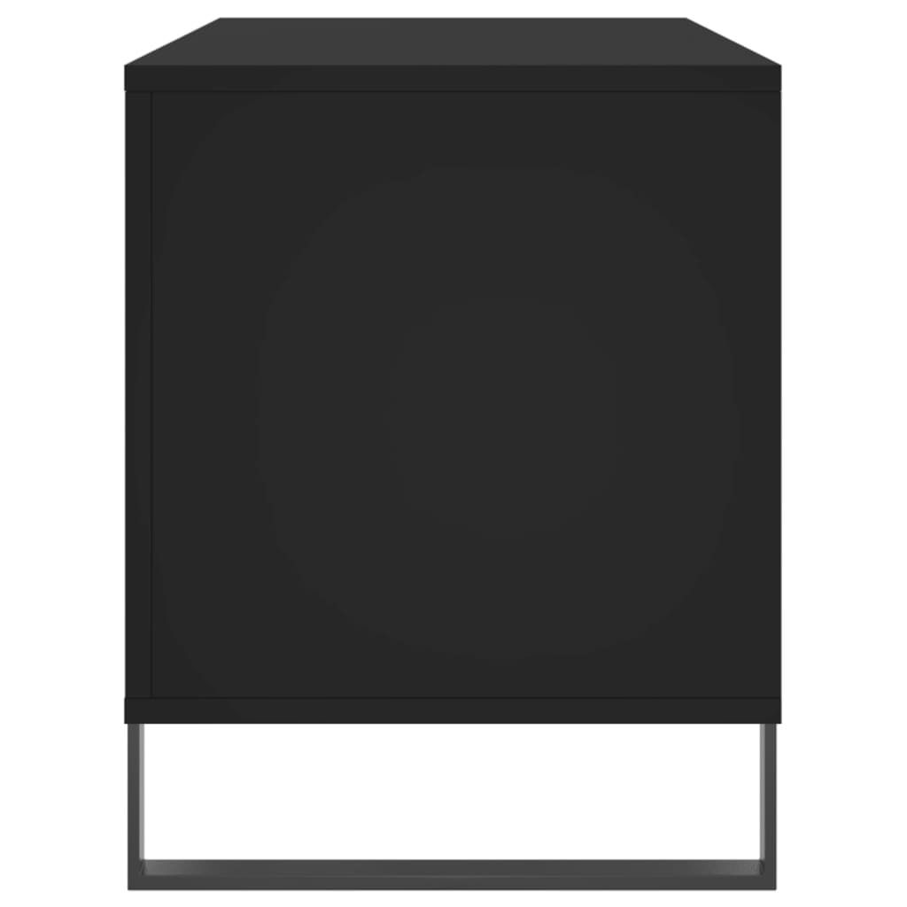 Record Cabinet Black 100x38x48 cm Wood Material