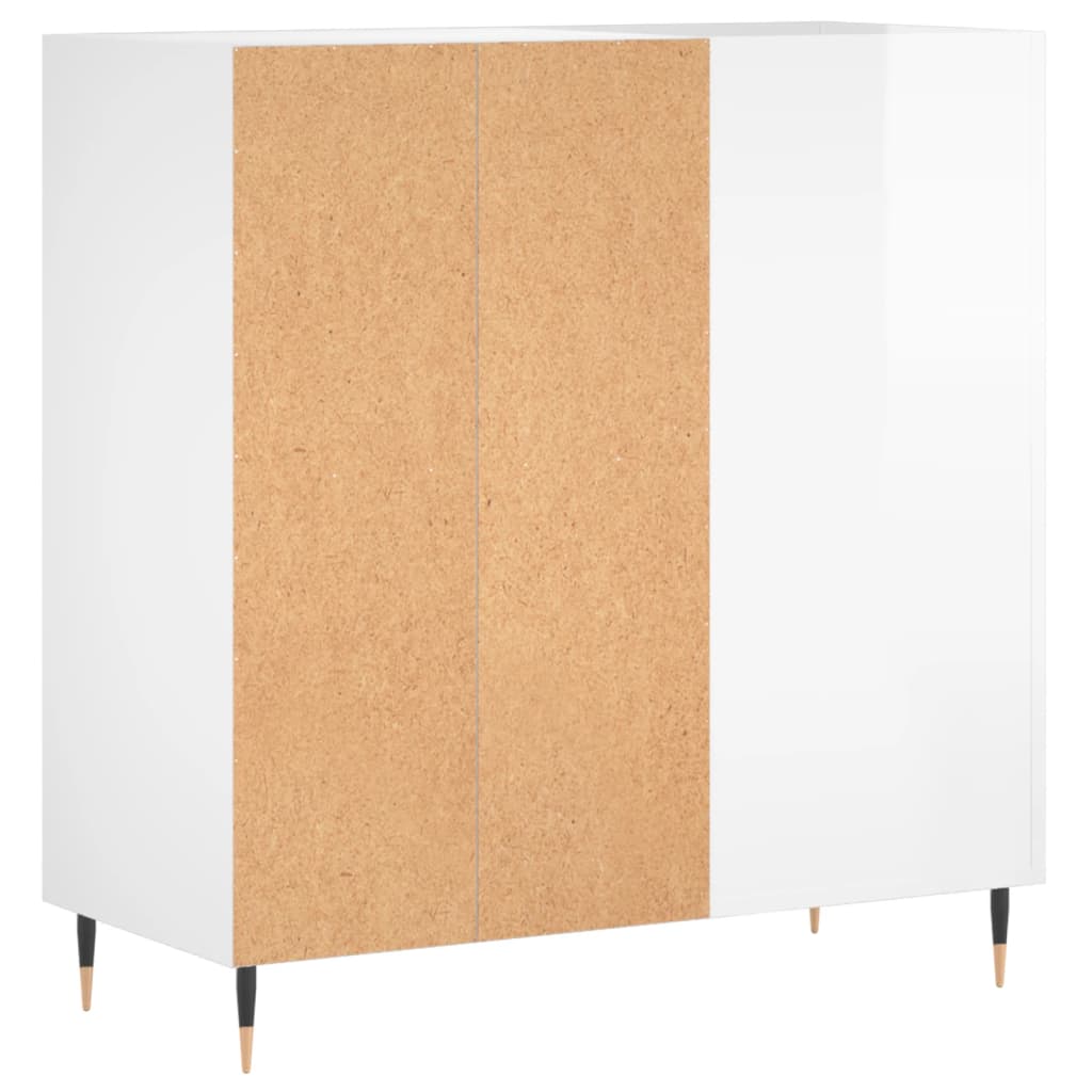 Armoire à panneaux blanc brillant 84,5x38x89 cm en bois