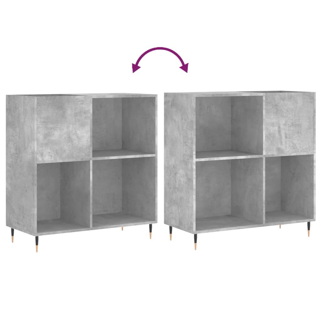 Armoire à panneaux gris béton 84,5x38x89 cm en bois