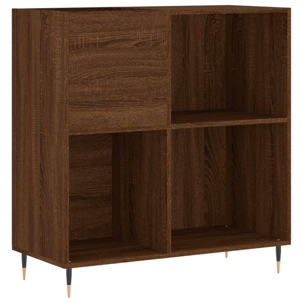 Record Cabinet Brown Oak Look 84.5x38x89 cm Wood Material