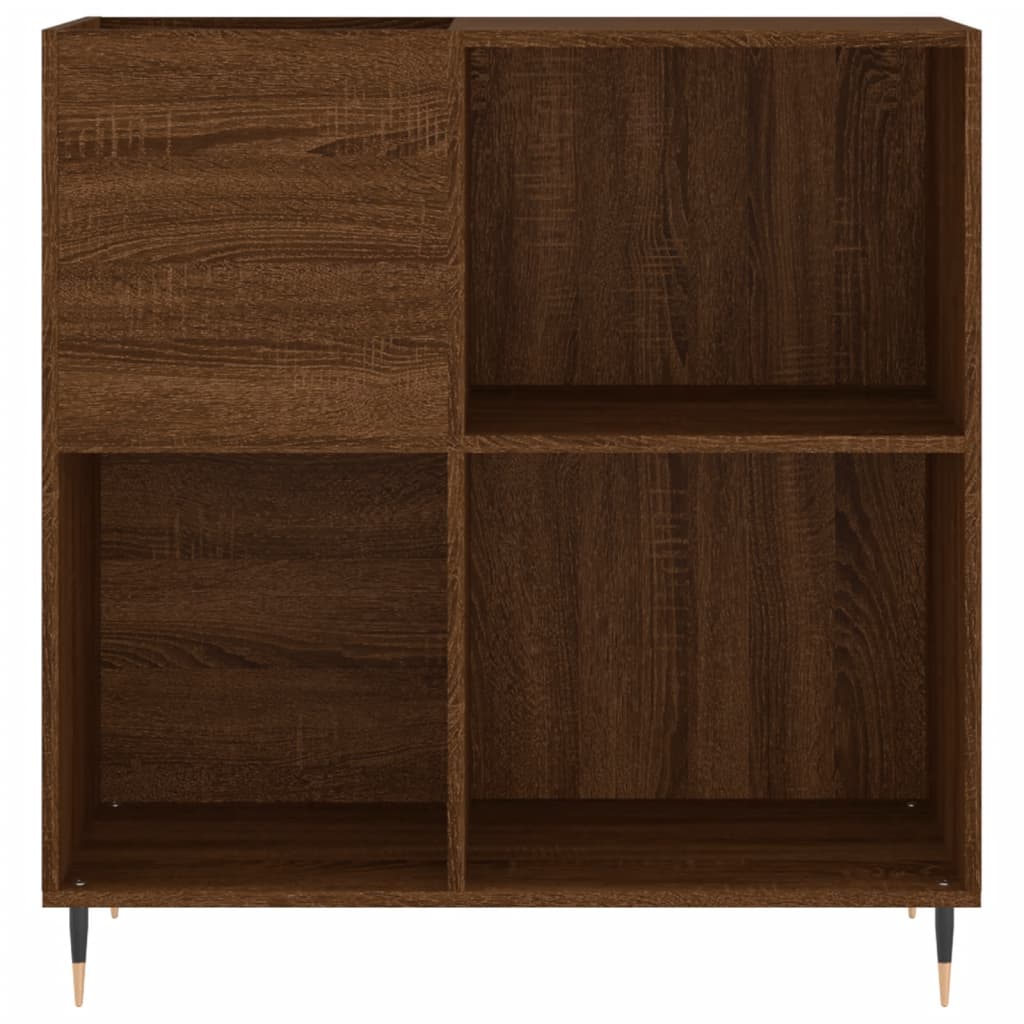 Record Cabinet Brown Oak Look 84.5x38x89 cm Wood Material