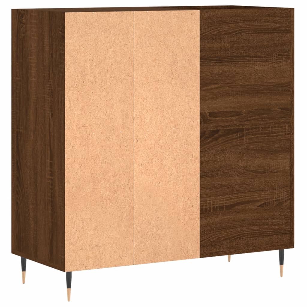 Record Cabinet Brown Oak Look 84.5x38x89 cm Wood Material
