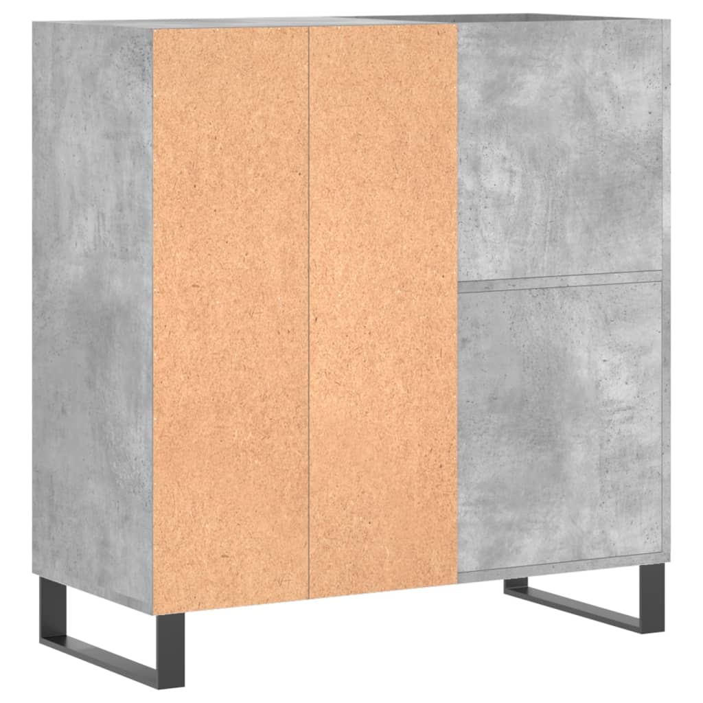 Armoire à panneaux gris béton 84,5x38x89 cm en bois