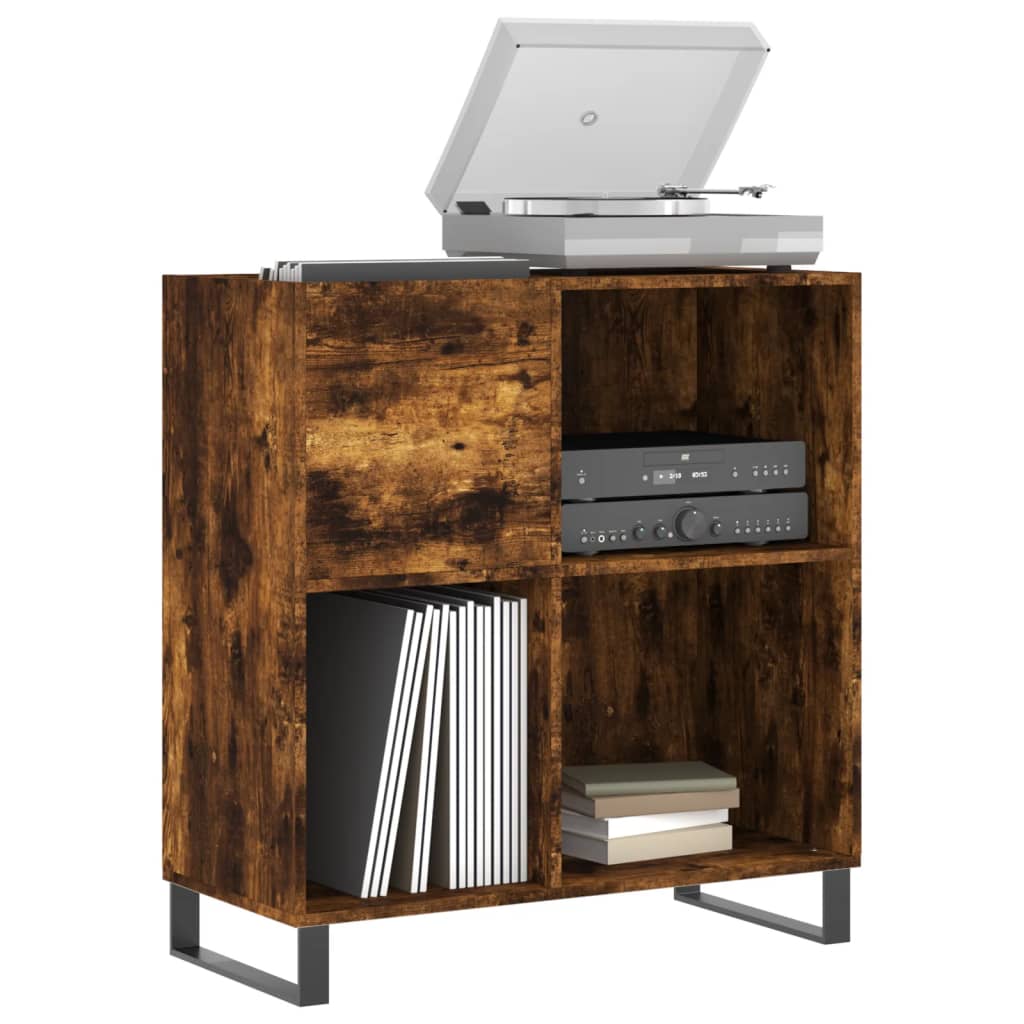 Record Cabinet Smoked Oak 84.5x38x89 cm Wood Material
