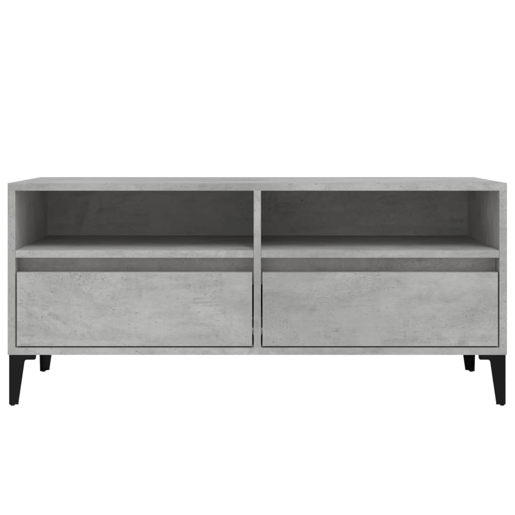 Meuble TV gris béton 100x34,5x44,5 cm en bois