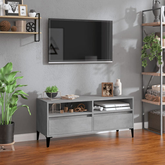 Meuble TV gris béton 100x34,5x44,5 cm en bois