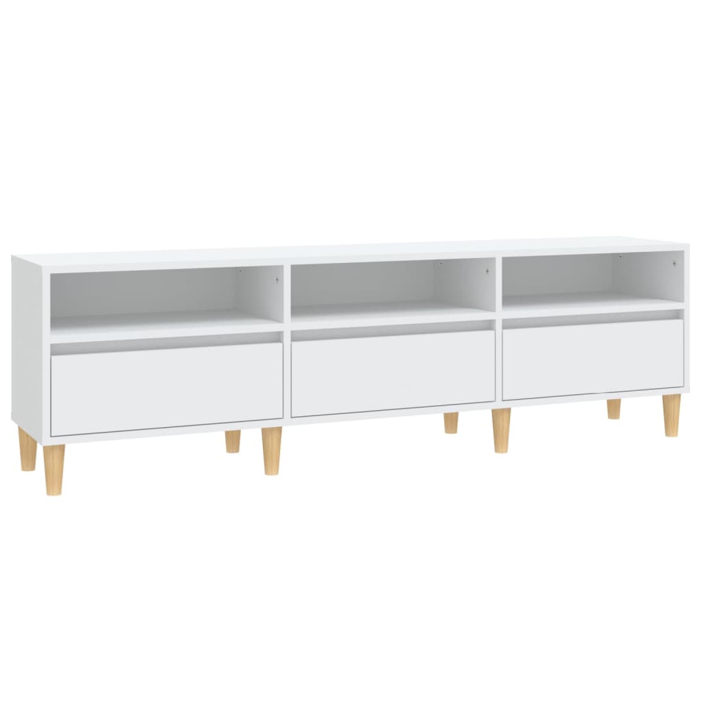 Meuble TV blanc 150x30x44,5 cm en bois
