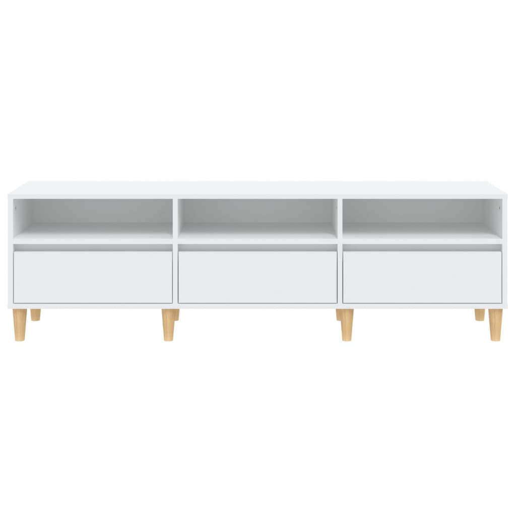 Meuble TV blanc 150x30x44,5 cm en bois