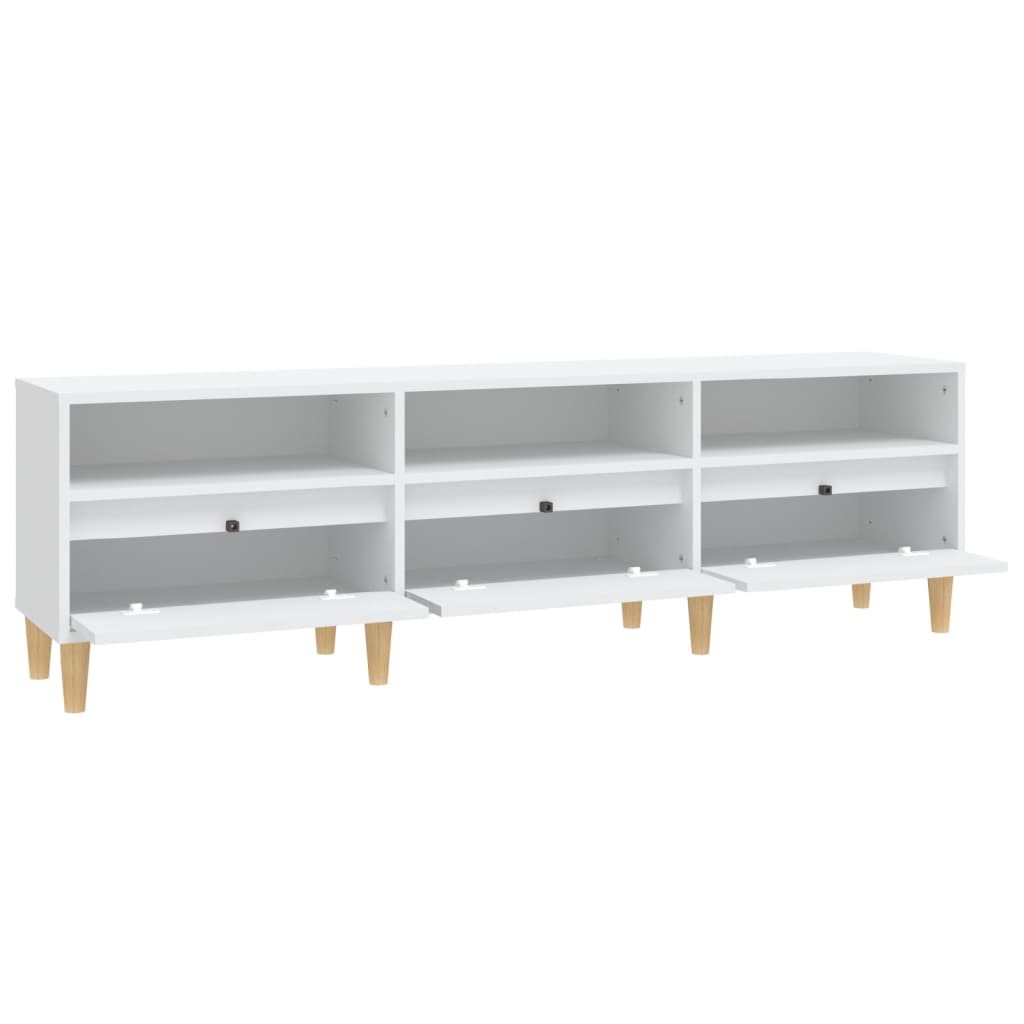 Meuble TV blanc 150x30x44,5 cm en bois