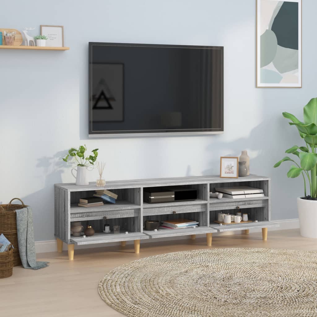 TV Cabinet Gray Sonoma 150x30x44.5 cm Wood Material