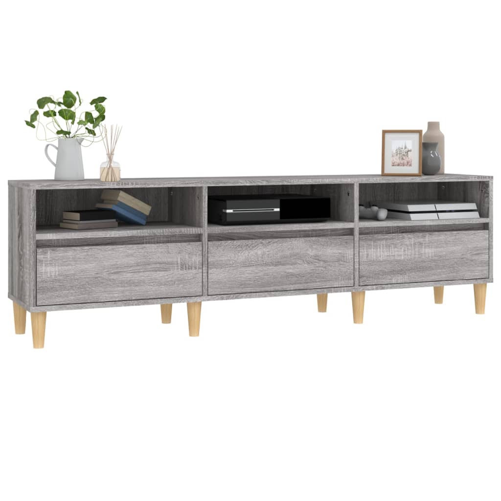 TV Cabinet Gray Sonoma 150x30x44.5 cm Wood Material