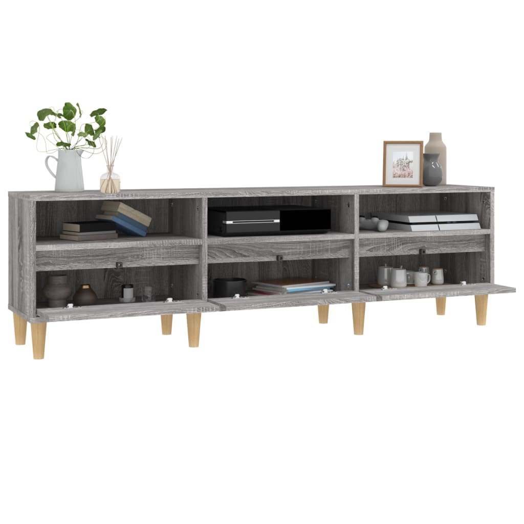 TV Cabinet Gray Sonoma 150x30x44.5 cm Wood Material