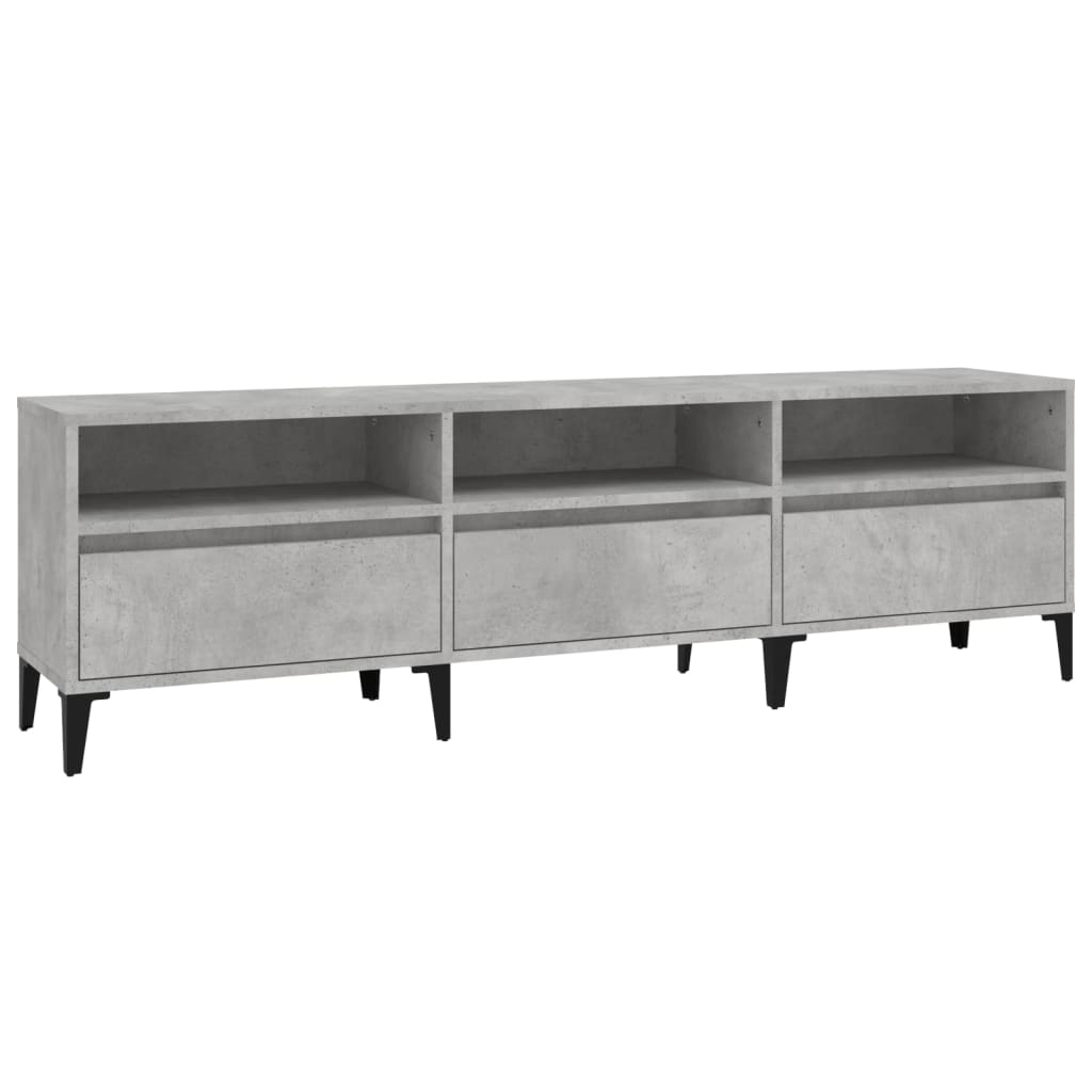 Meuble TV gris béton 150x30x44,5 cm en bois